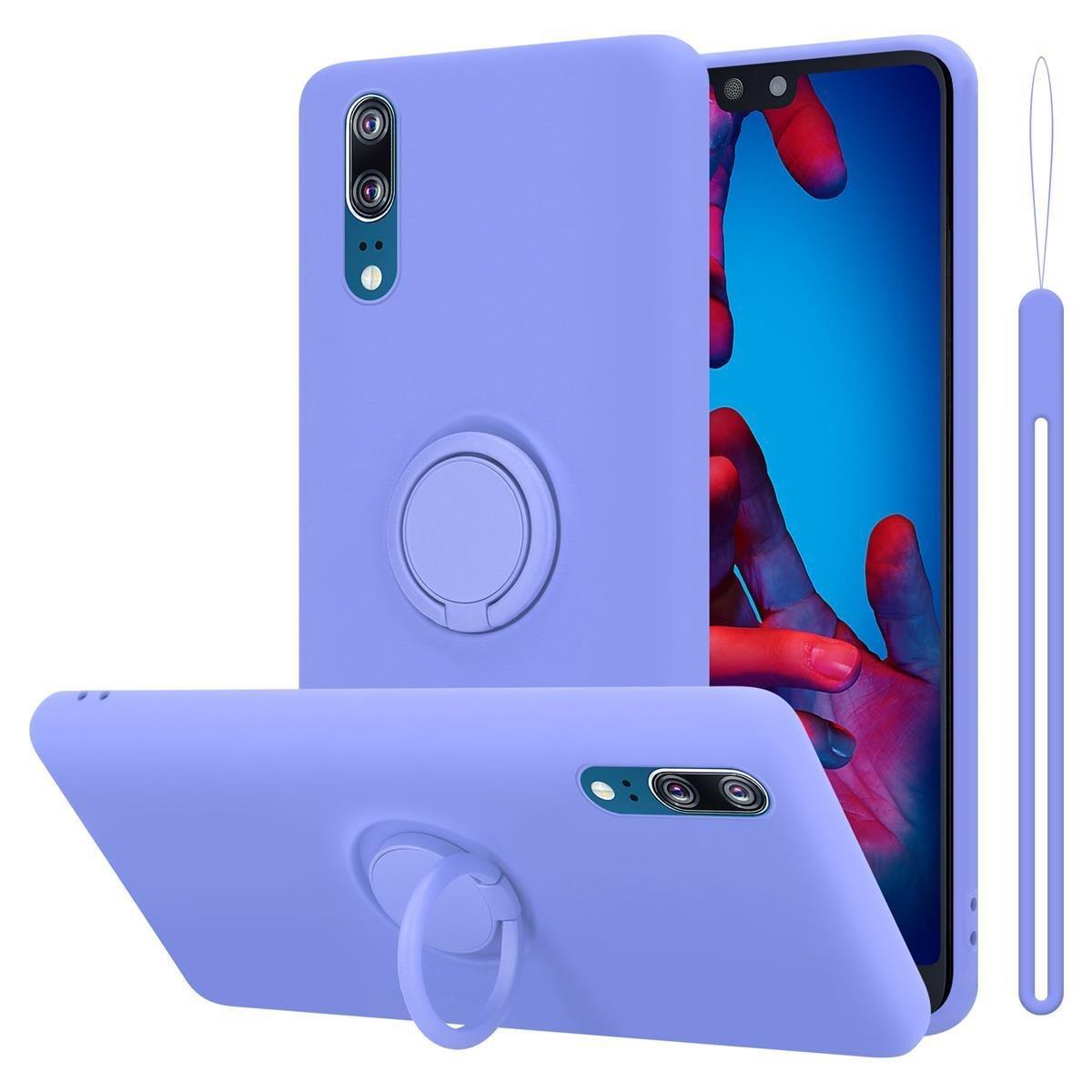 Cadorabo  Housse compatible avec Huawei P20 - Coque de protection en silicone TPU flexible avec anneau 