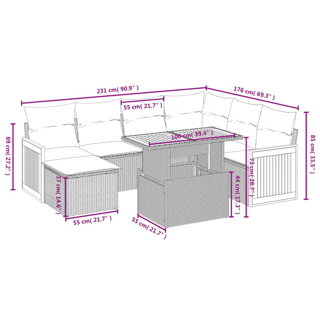 VidaXL set divano da giardino Polirattan  