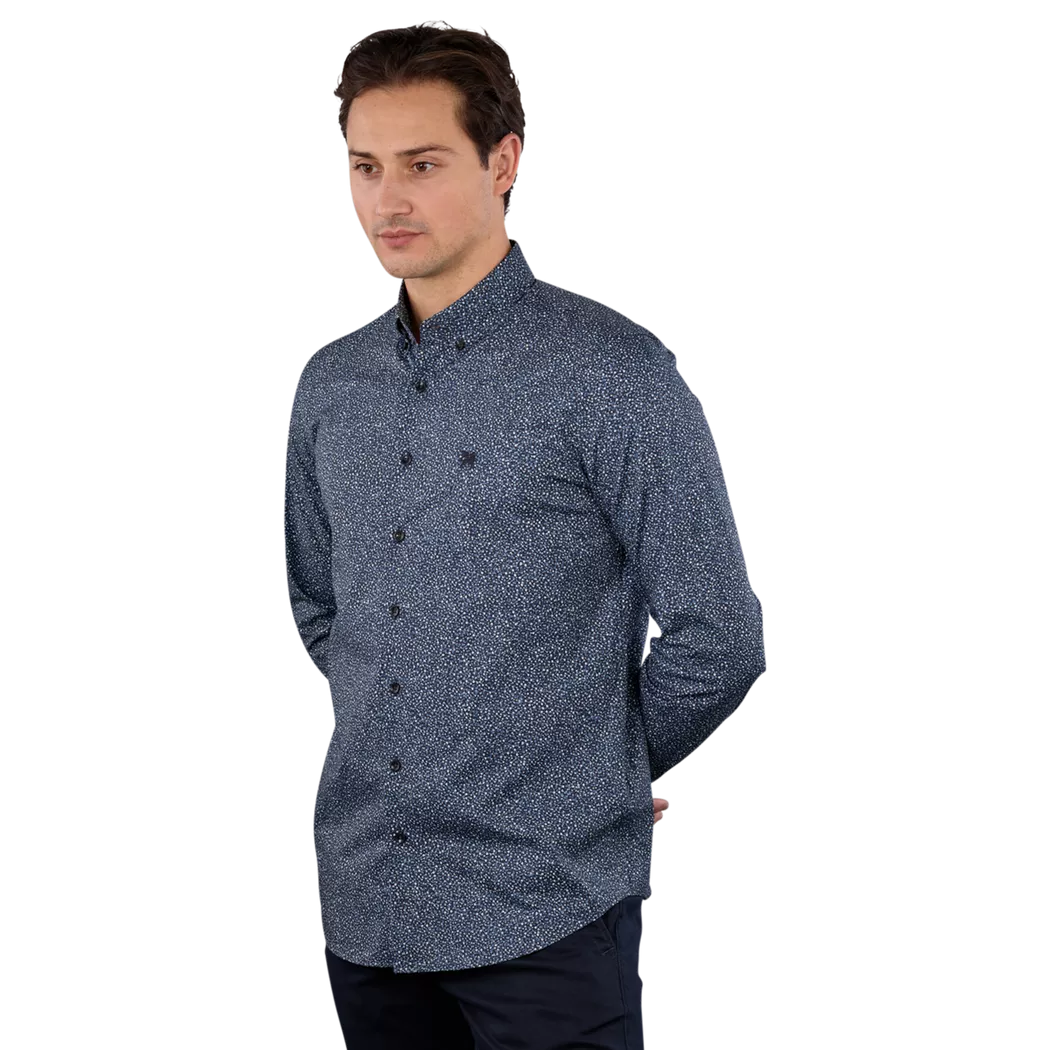 VANGUARD - Shirt Print On Poplin, für Herren, Nachtblau, Größe XXL