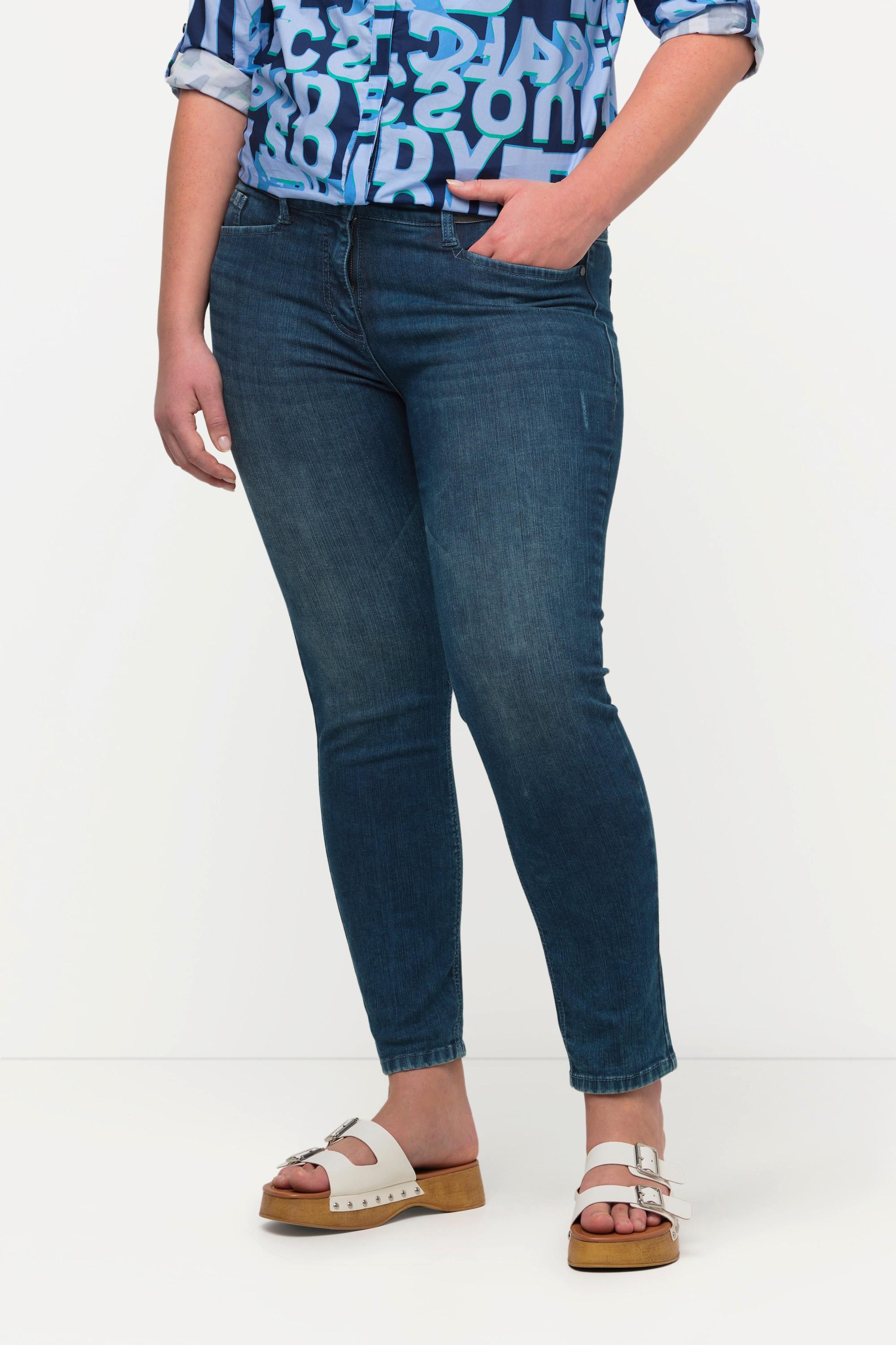 Ulla Popken  Jean Sarah, jambes étroites, ceinture élastique, 5 poches 