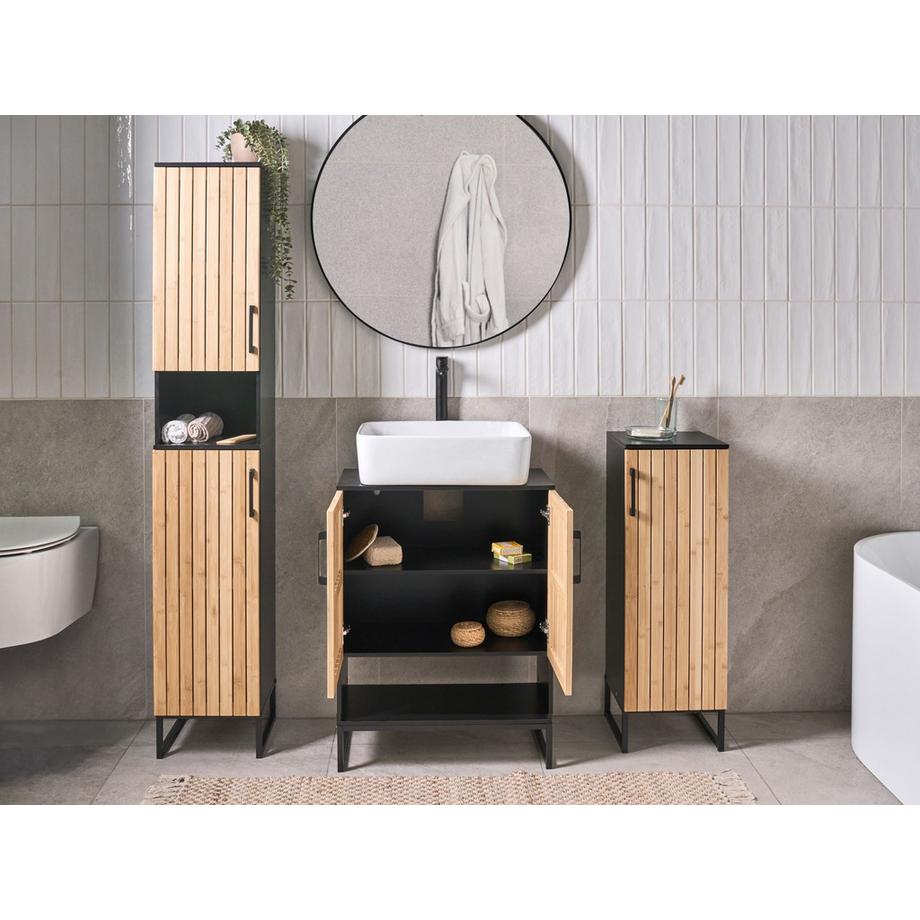 Beliani Mobile lavabo en Legno di bambù Moderno MISCANTI  