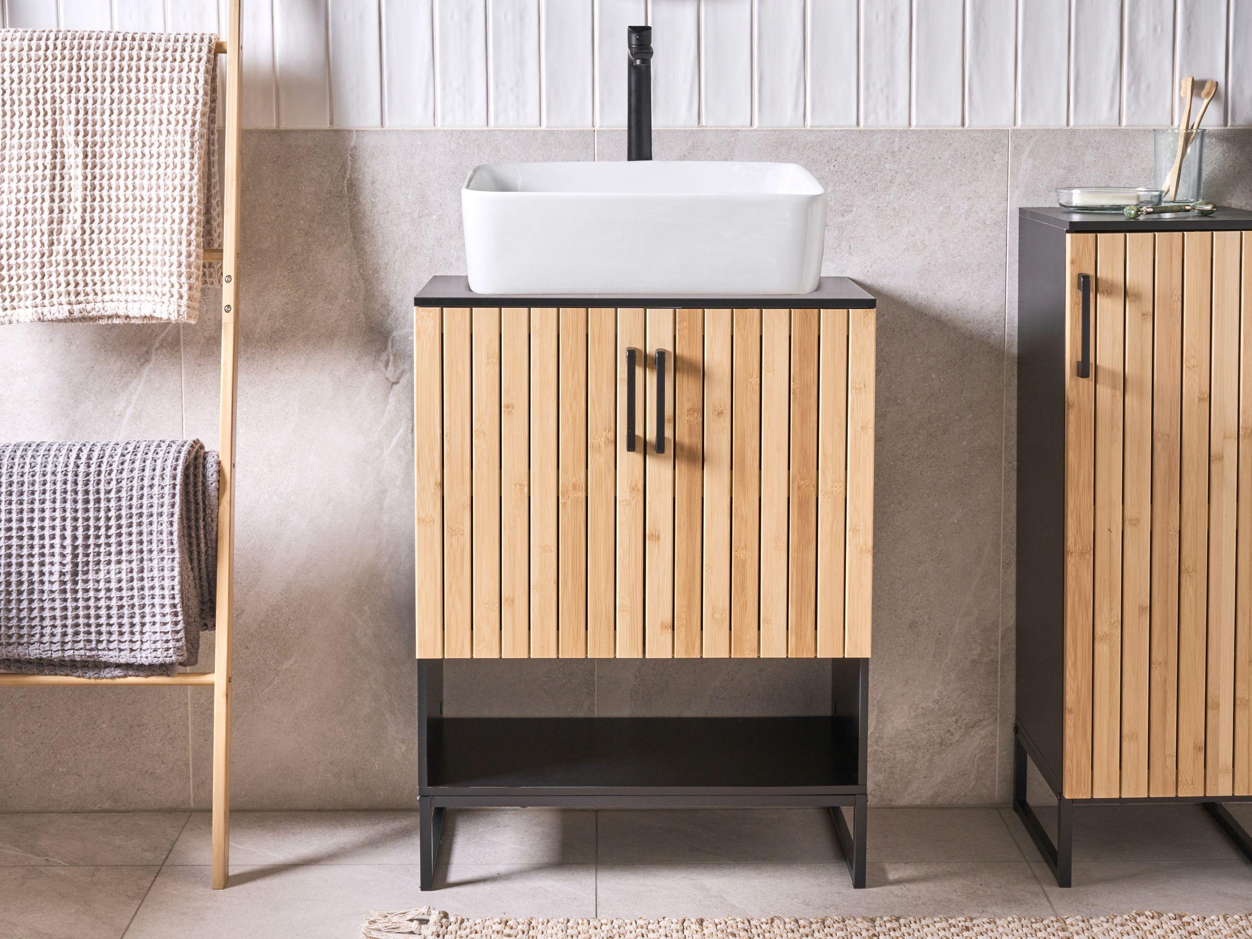 Beliani Mobile lavabo en Legno di bambù Moderno MISCANTI  