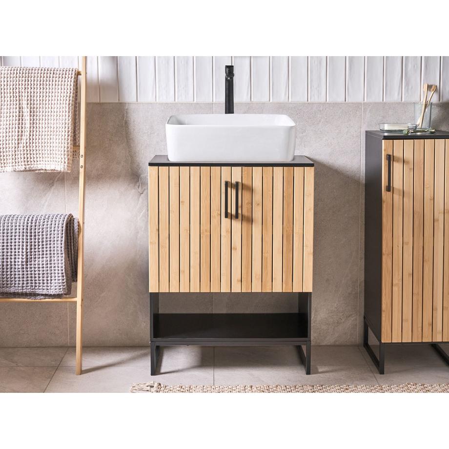 Beliani Mobile lavabo en Legno di bambù Moderno MISCANTI  