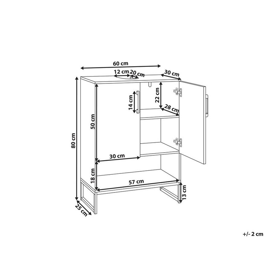 Beliani Mobile lavabo en Legno di bambù Moderno MISCANTI  