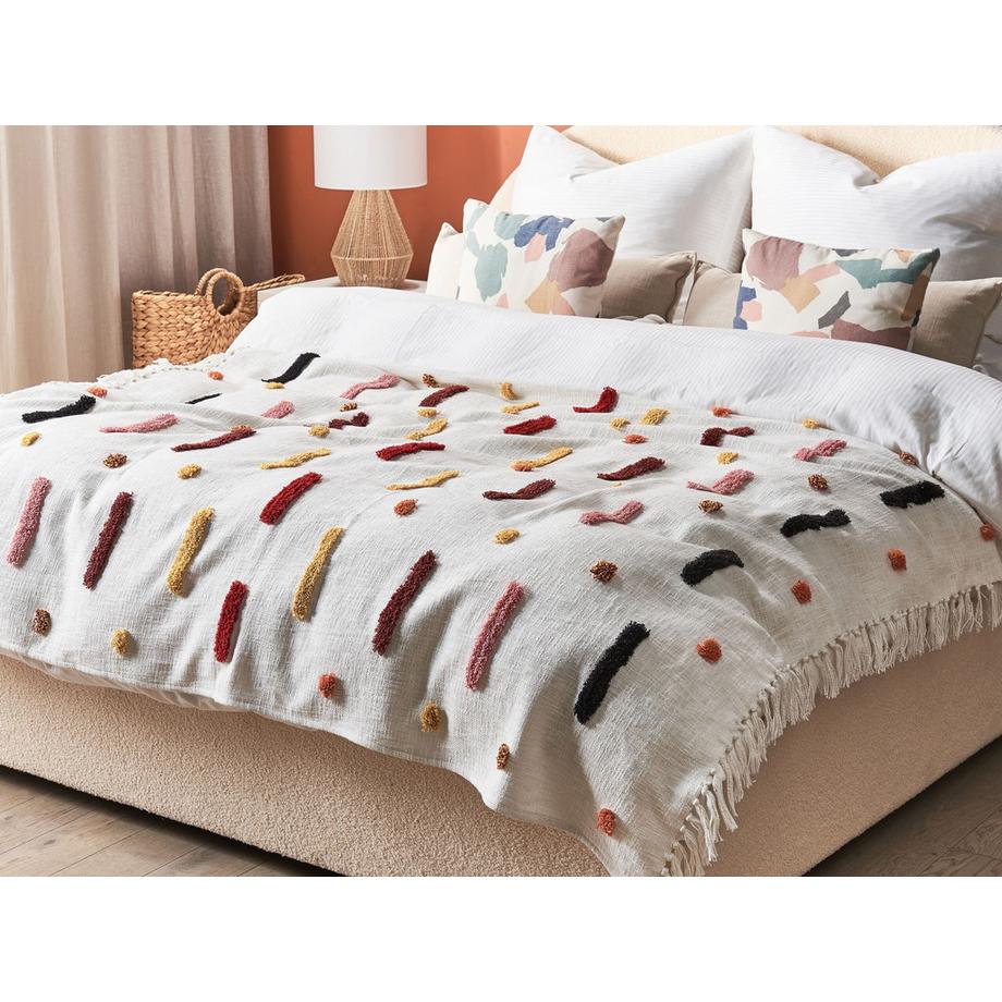 Beliani Alappuzha Coperta in Cotone Boho  