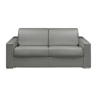 LINEA SOFA Canapé 3 places convertible express en simili gris - Couchage 140 cm - Matelas 18 cm avec mémoire de forme CALITO  