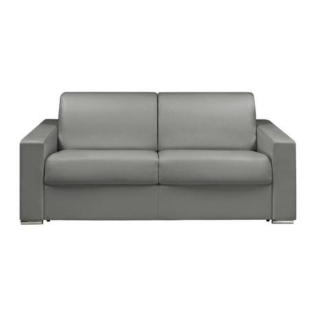 LINEA SOFA Canapé 3 places convertible express en simili gris - Couchage 140 cm - Matelas 18 cm avec mémoire de forme CALITO  