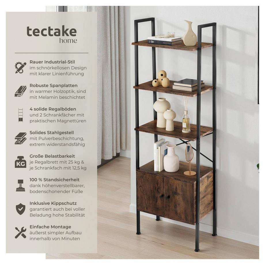 Tectake Étagère BRENTWOOD style industriel  