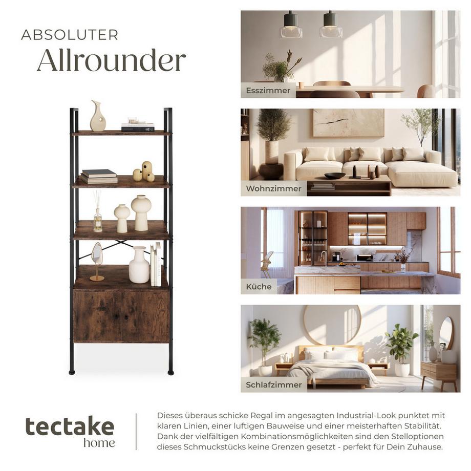 Tectake Étagère BRENTWOOD style industriel  