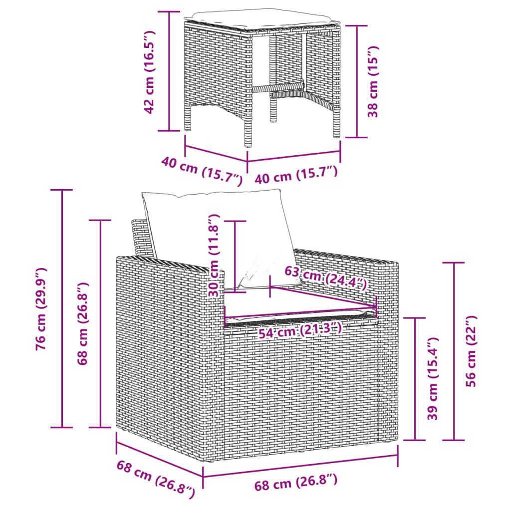 VidaXL Ensemble de canapés de jardin rotin synthétique  