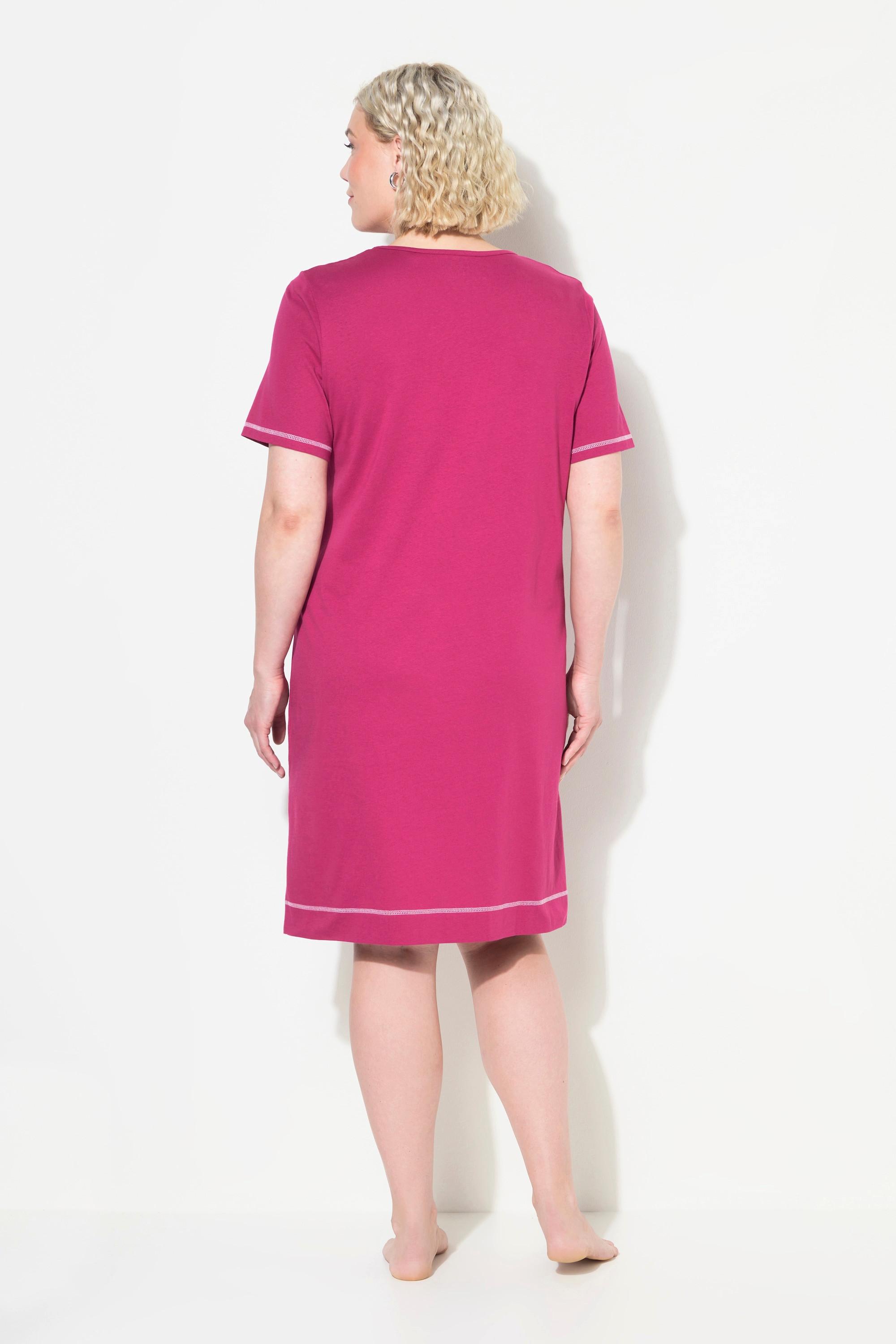 Ulla Popken Grand T-shirt imprimé col V manches courtes  