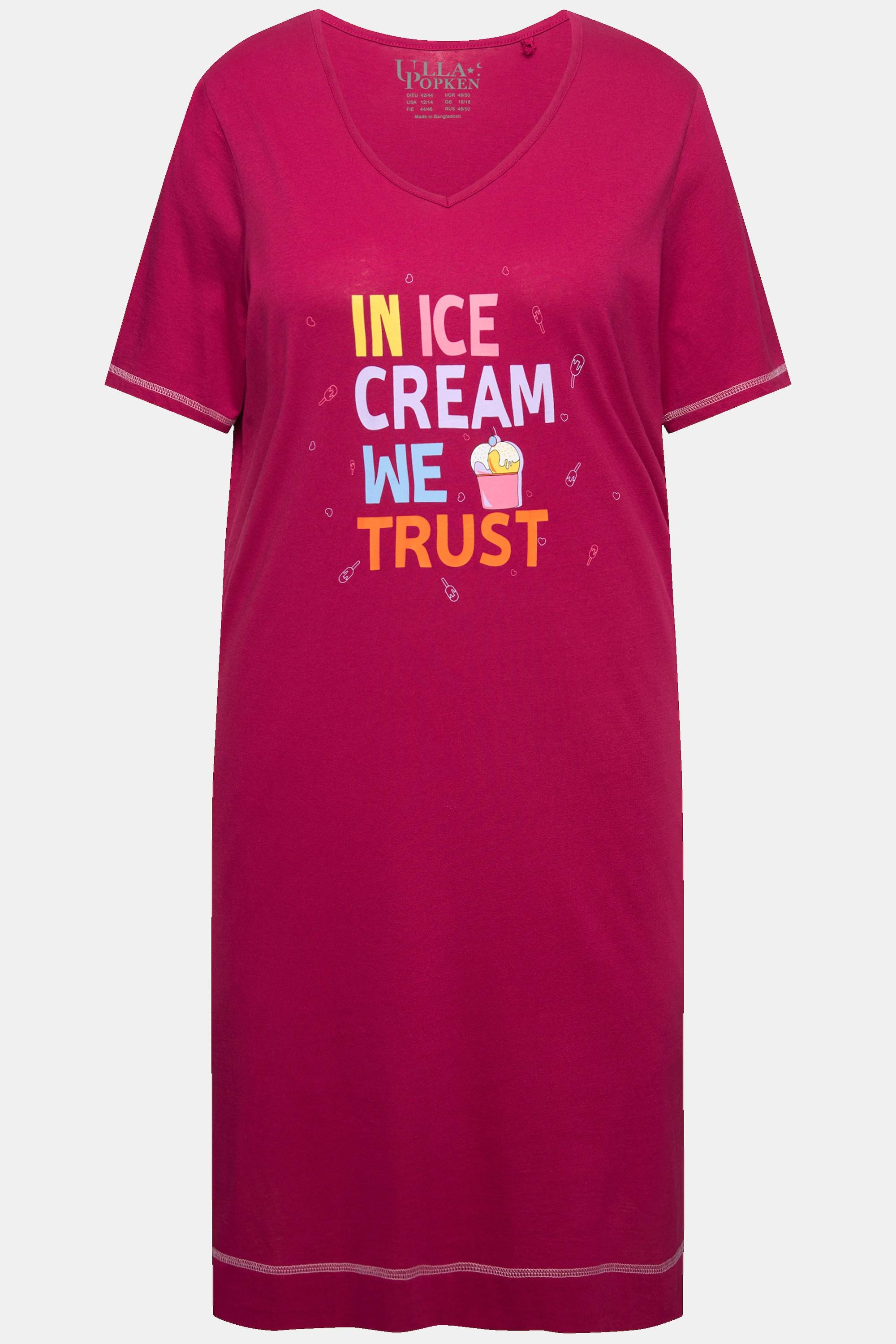 Ulla Popken Grand T-shirt imprimé col V manches courtes  