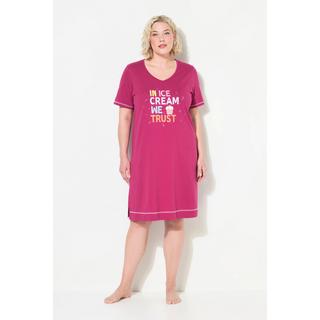 Ulla Popken Grand T-shirt imprimé col V manches courtes  