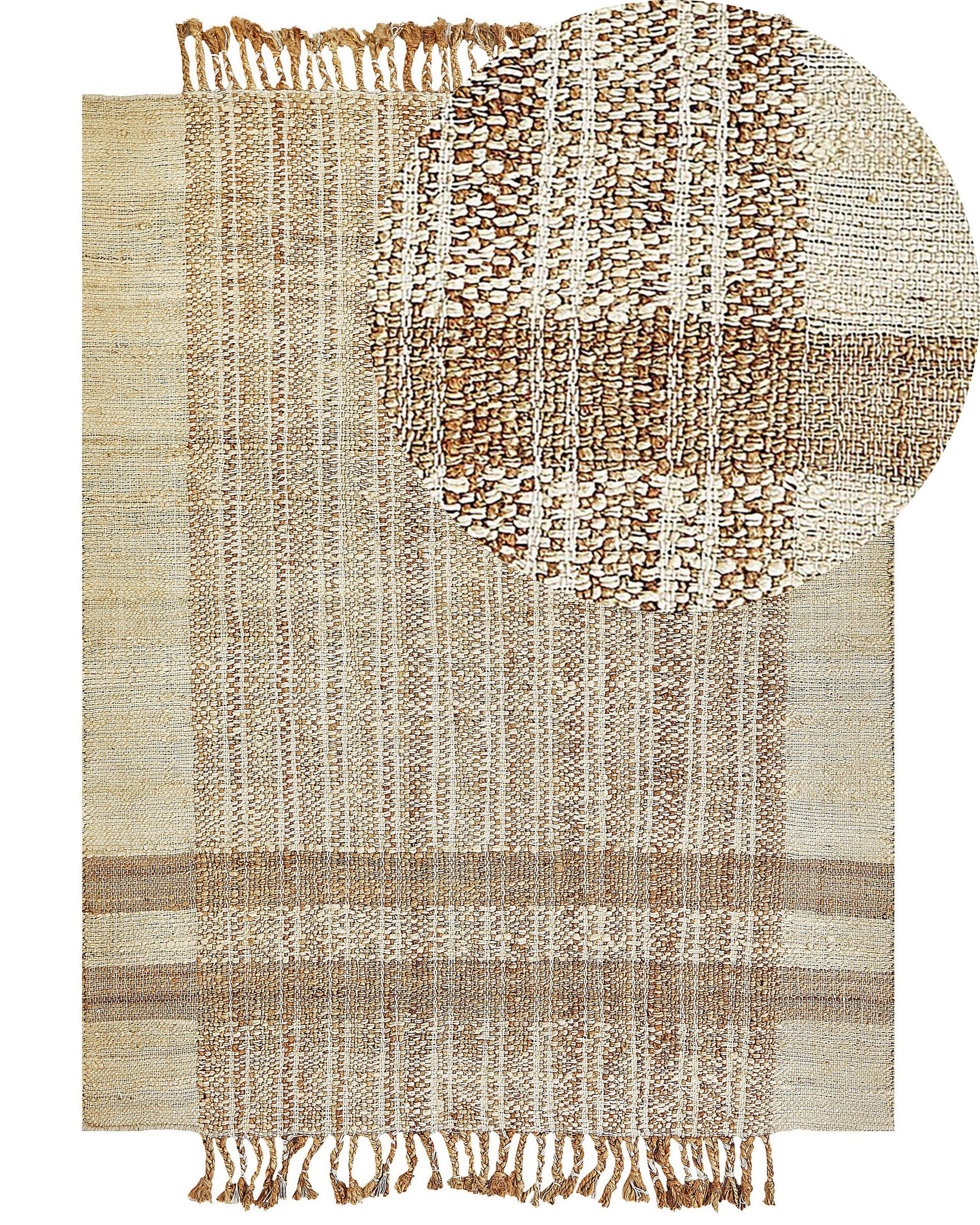 Beliani Tapis en Jute Boho ORTAOBA  