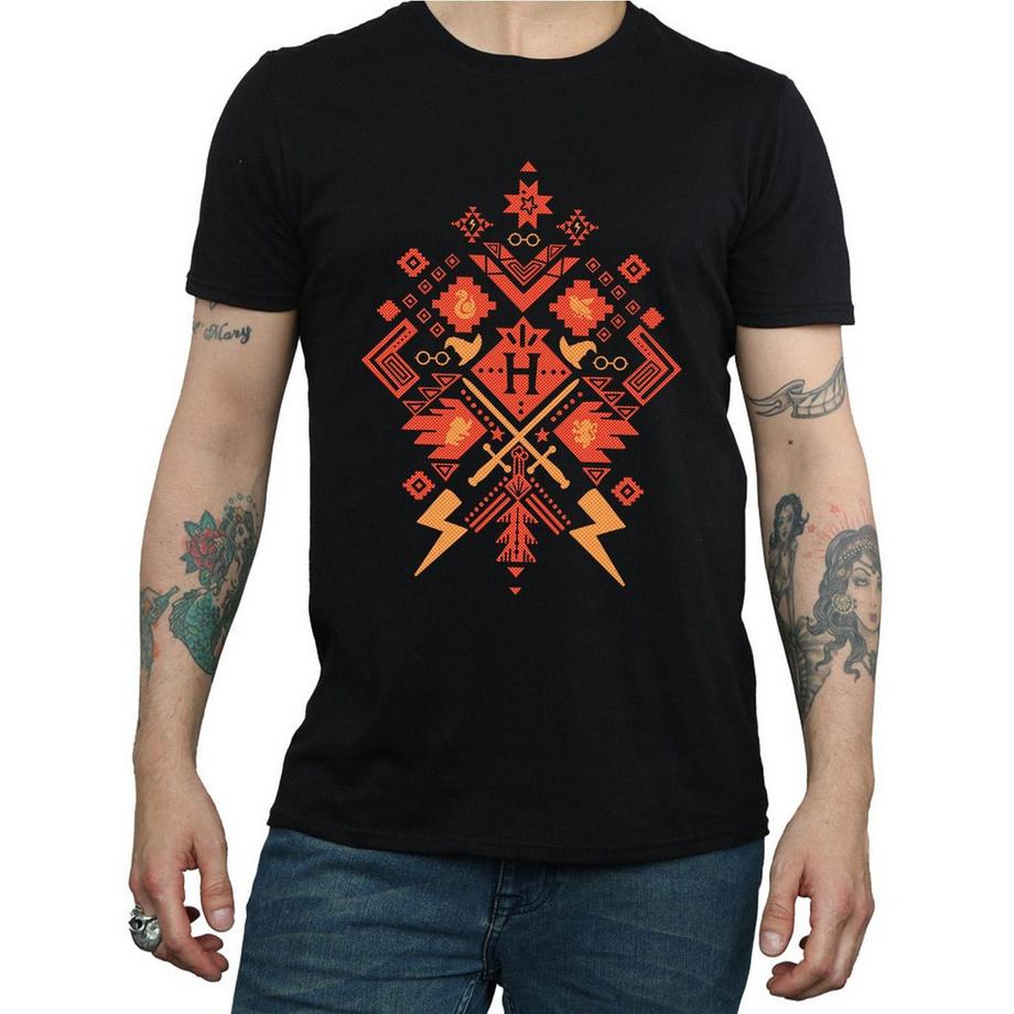 Harry Potter Aztec H Bedrucktes T-Shirt  