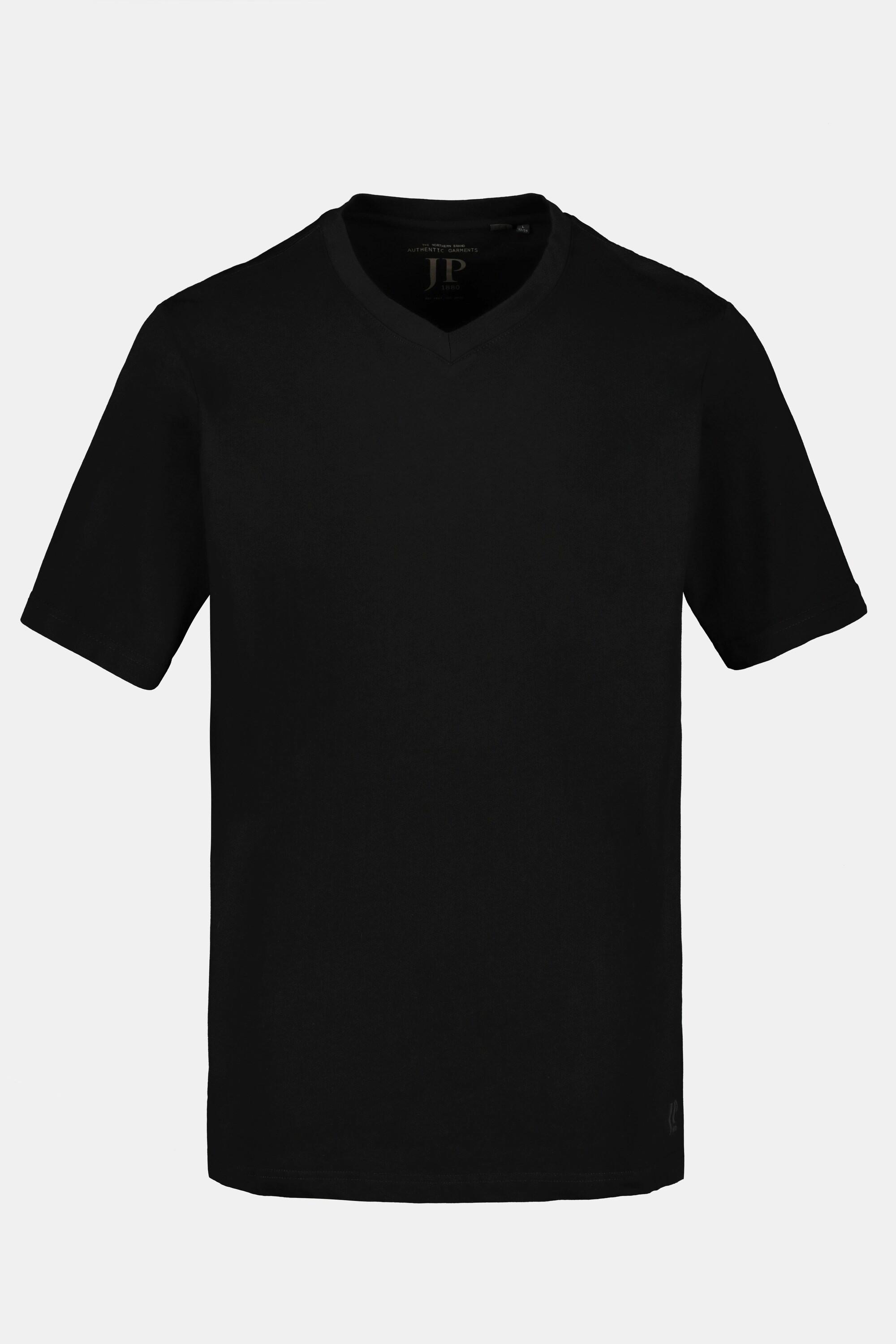 JP1880  T-shirt basic con scollo a V nero 