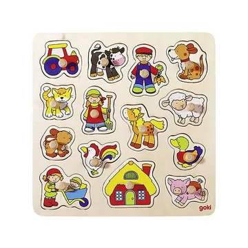 Puzzle Steckpuzzle Hahn, Schwein, ... (14Teile)