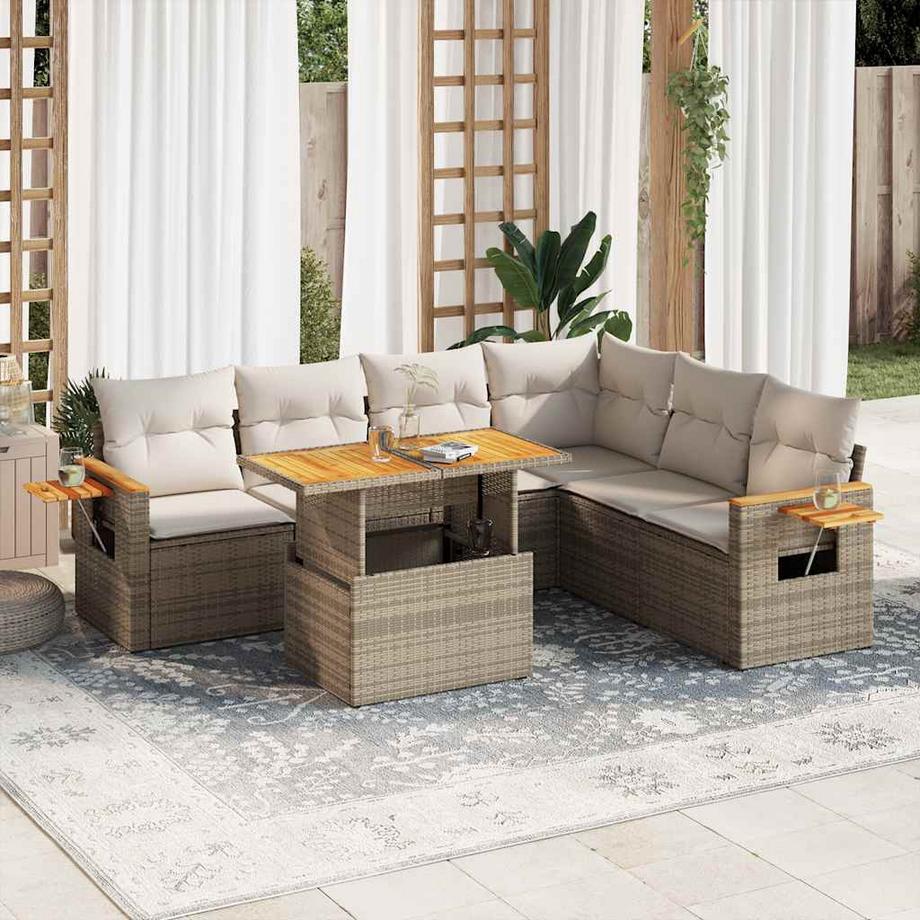 VidaXL Ensemble de canapés de jardin rotin synthétique  
