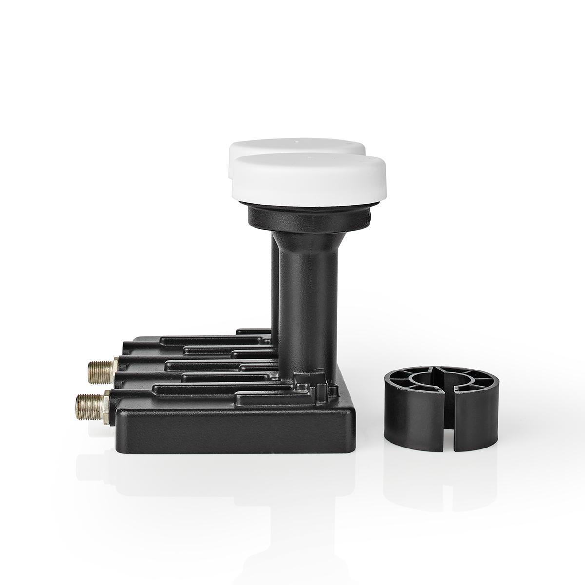 Nedis  LNB | Twin Monoblock 6.0° | Ausgangsstecker: 2x F-Stecker | Rauschfaktorbereich: 0.85 dB | Konvertierungsgewinn: 52 - 67 dB | Schwarz | Geeignet für: Astra+ / Hotbird 