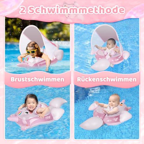 Activity-board  Schwimmring Baby mit UPF50+ Sonnendach, Schwimmhilfe Baby für den Pool, verstellbarer Sicherheitssitz 