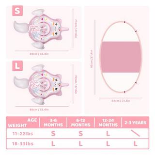 Activity-board  Schwimmring Baby mit UPF50+ Sonnendach, Schwimmhilfe Baby für den Pool, verstellbarer Sicherheitssitz 