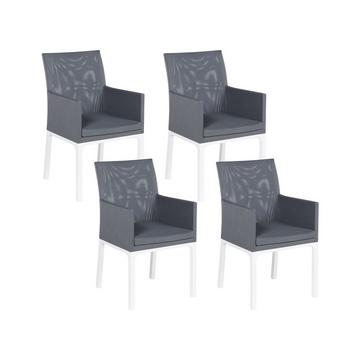 Lot de 4 chaises de jardin en Tissu Moderne BACOLI