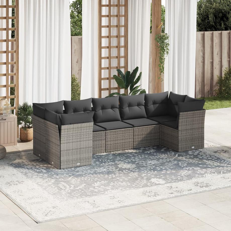 VidaXL set divano da giardino Polirattan  