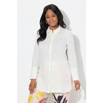 Leinenbluse, Hemdkragen, Langarm