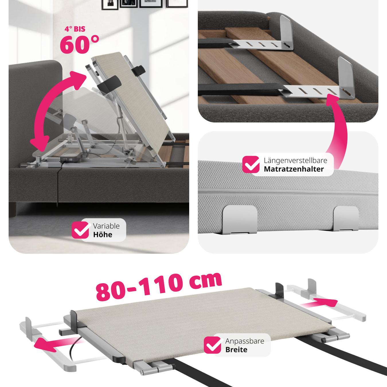 Tectake Dossier électrique Cosy Glide 110x243x62cm  