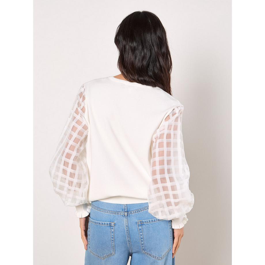APRICOT Pull Manches Organza Carrés  