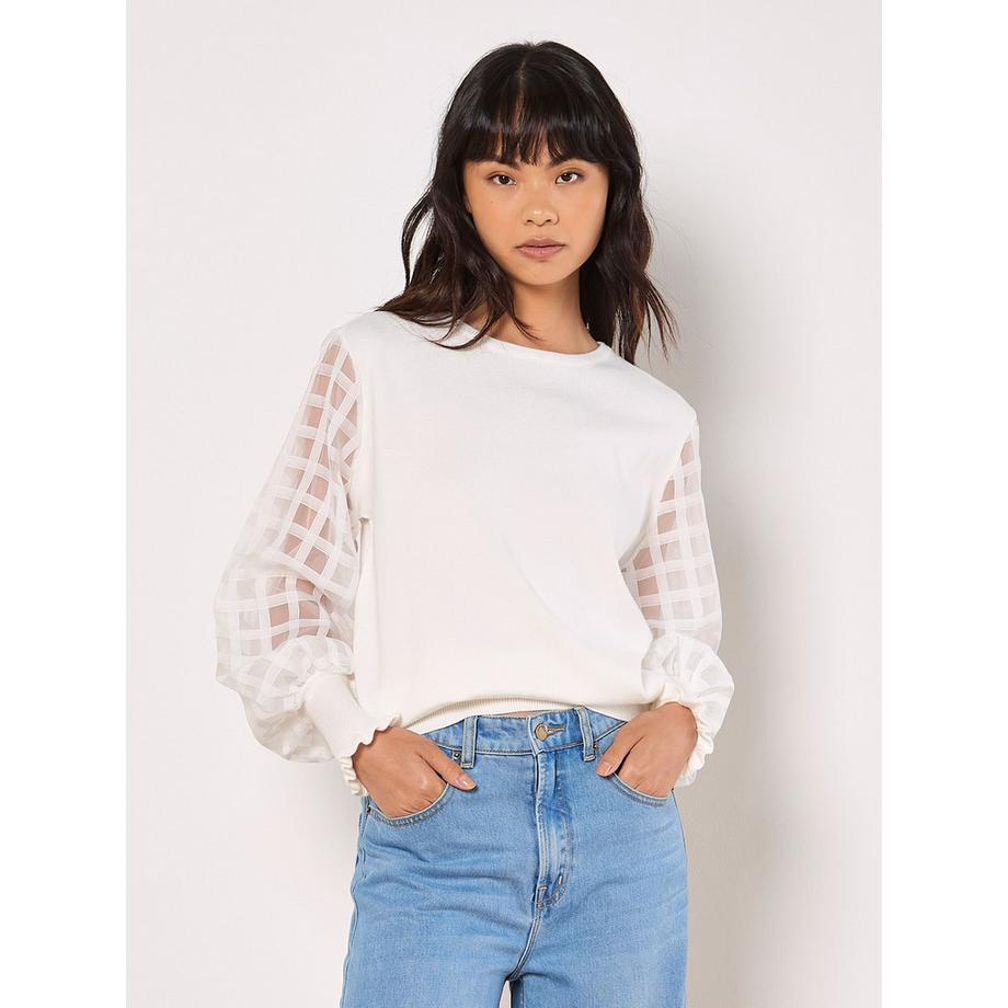 Pull à manches en organza contrastées