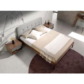 ANGEL CERDA Letto in tessuto grigio trapuntato  