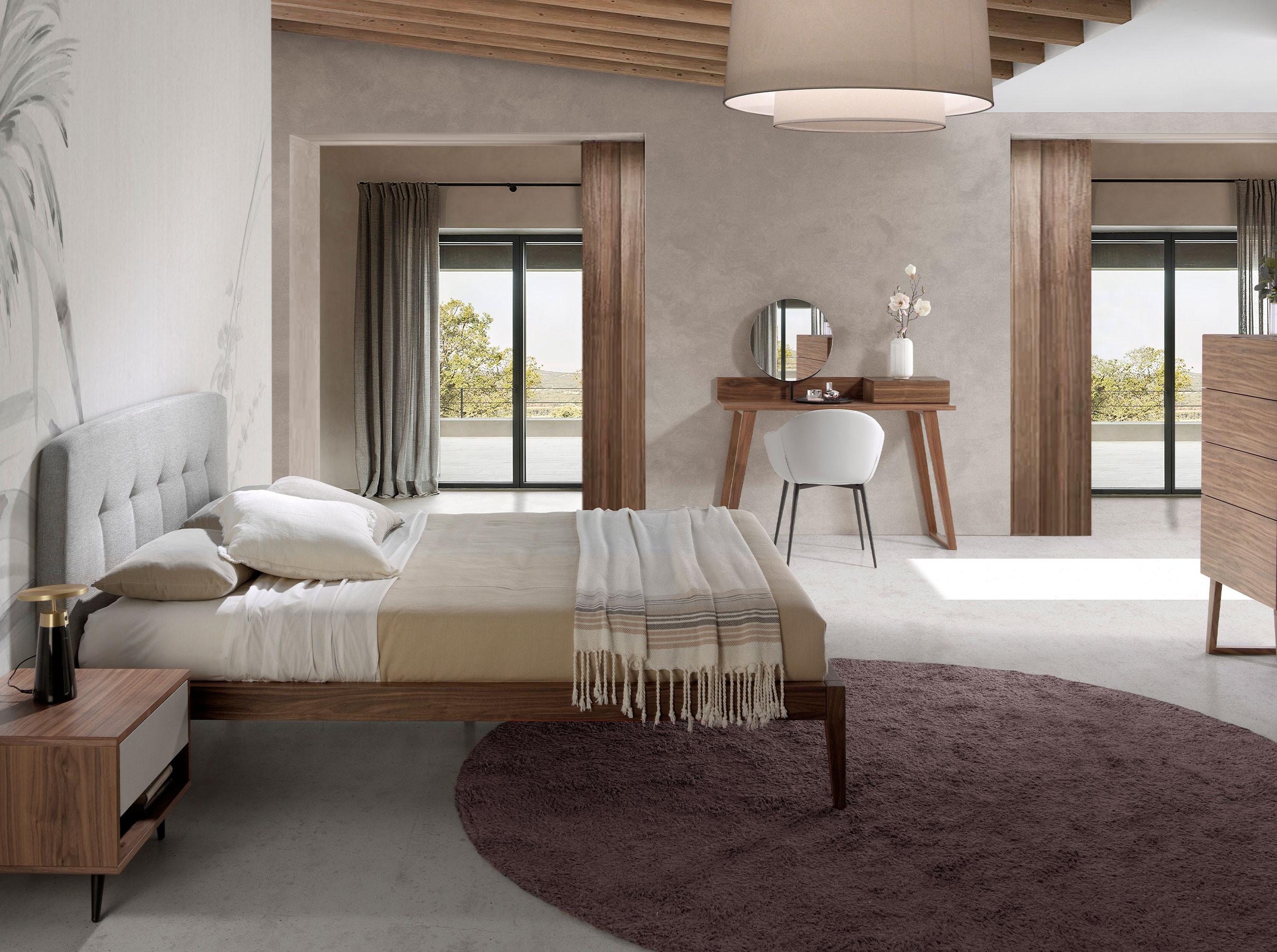 ANGEL CERDA Letto in tessuto grigio trapuntato  