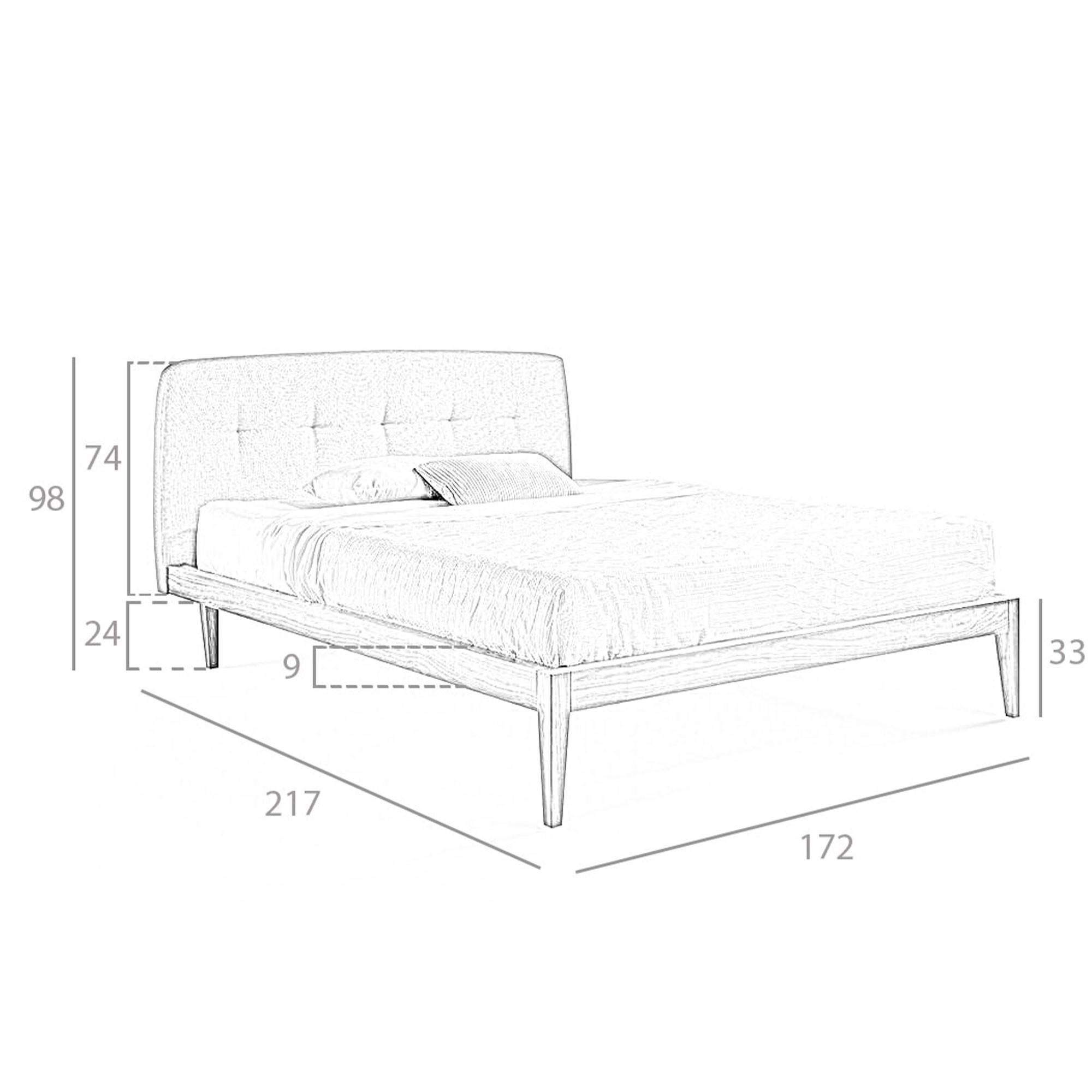 ANGEL CERDA Letto in tessuto grigio trapuntato  