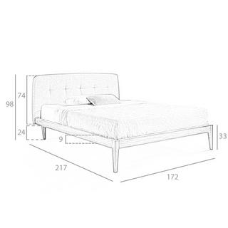 ANGEL CERDA Letto in tessuto grigio trapuntato  