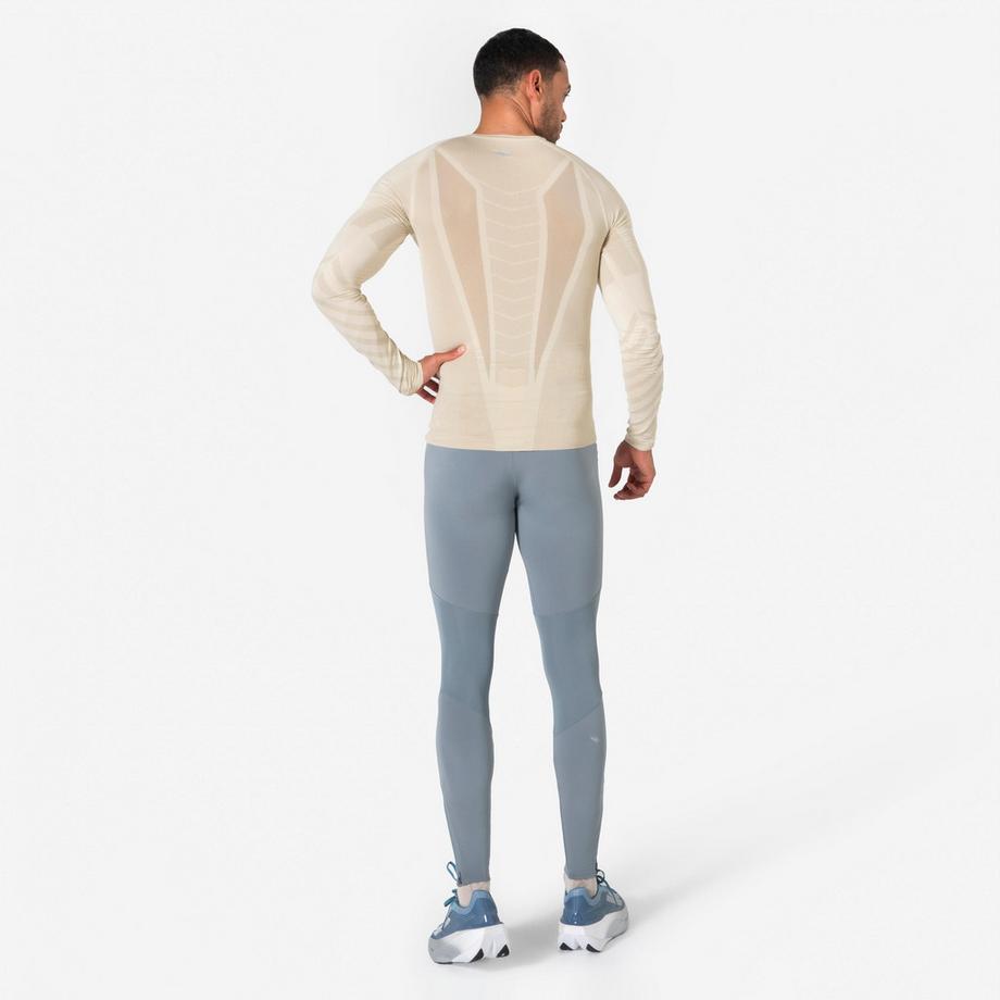 KIPRUN  Langarm-Shirt Slim  – Kiprun Run 500, nahtlos, Beige 