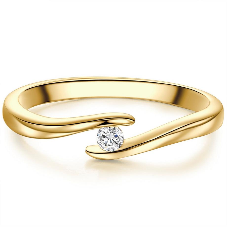 Bague Solitaire Argent Sterling Zirconium