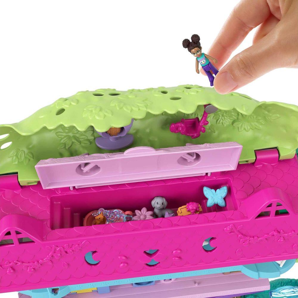 polly pocket  Polly Pocket Pollyville Casa sull'Albero dei Cuccioli, playset a 5 piani, 15+ pezzi gioco: 2 bambole, veicolo, 4 animali e molto altro ancora, idea regalo, Giocattolo per Bambini 4+ Anni 