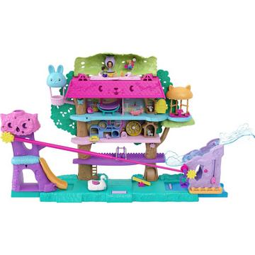 Polly Pocket Pollyville Casa sull'Albero dei Cuccioli, playset a 5 piani, 15+ pezzi gioco: 2 bambole, veicolo, 4 animali e molto altro ancora, idea regalo, Giocattolo per Bambini 4+ Anni