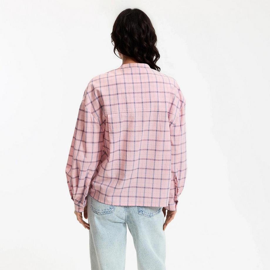 La Redoute Collections Rundhals Langarm Karoshirt  
