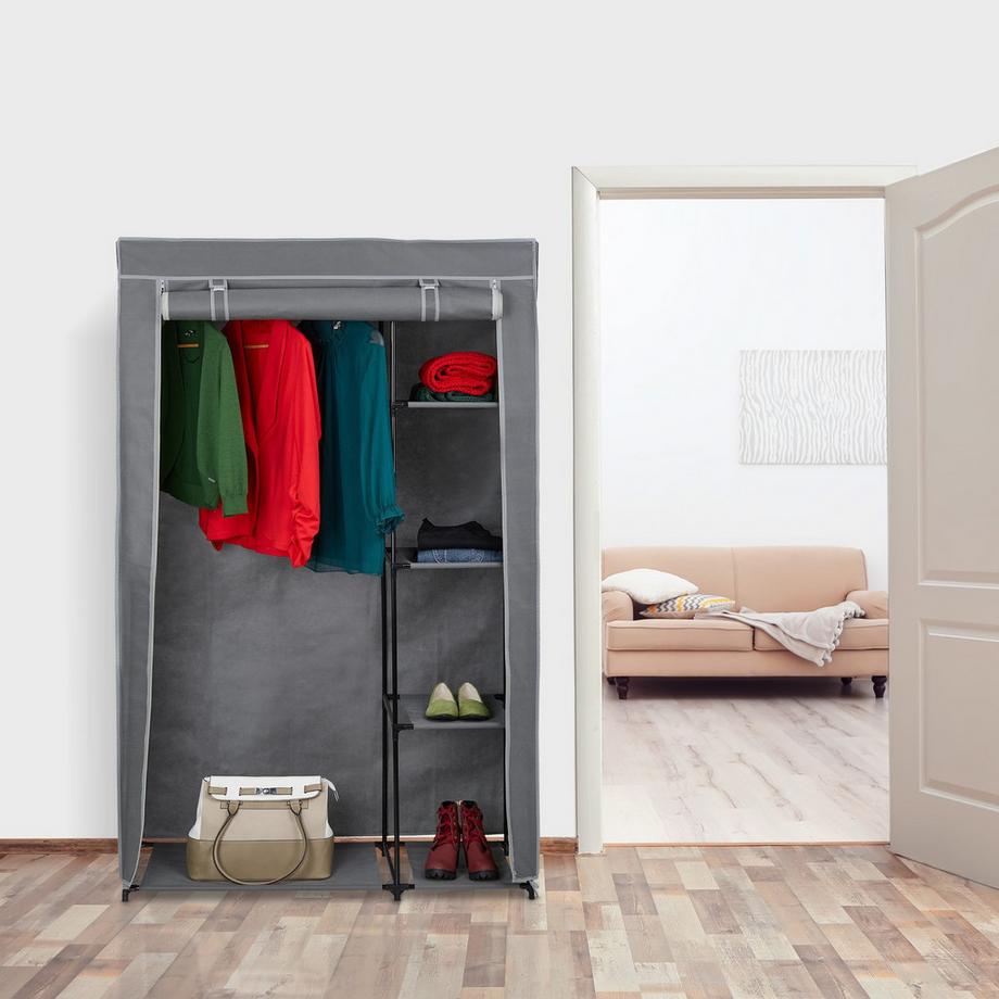 B2X Armadio in tessuto con asta appendiabiti  