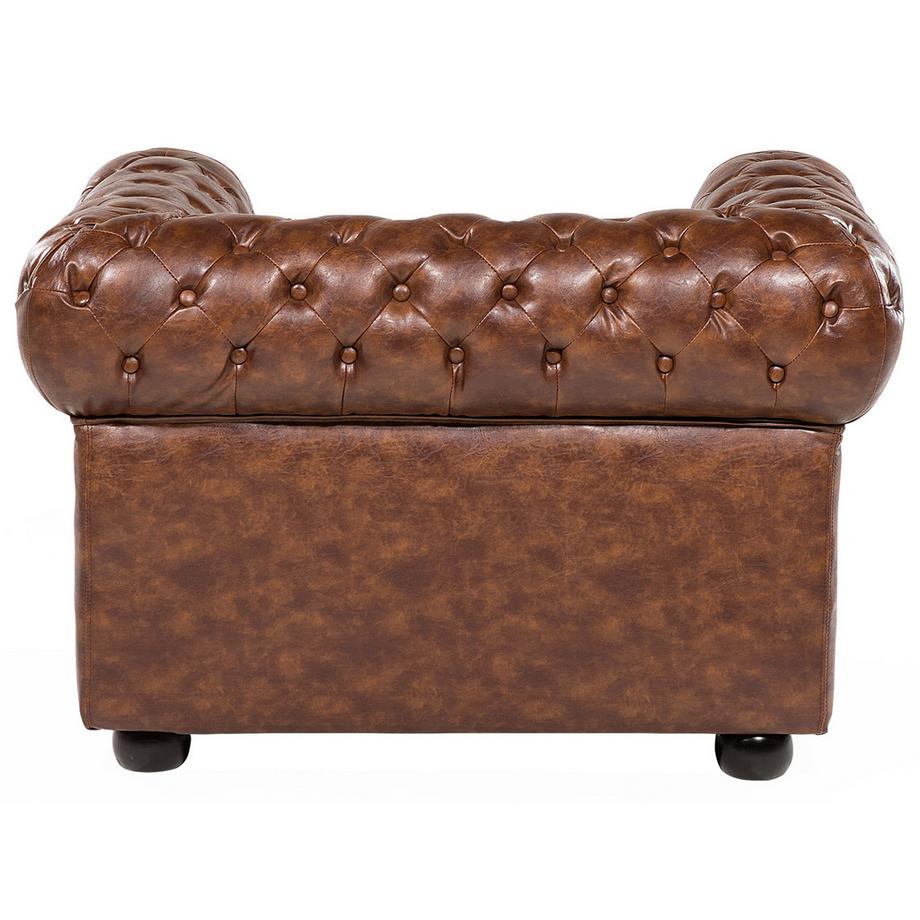 Beliani Fauteuil en Cuir PU Traditionnel CHESTERFIELD  