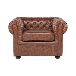 Beliani Fauteuil en Cuir PU Glamour CHESTERFIELD  