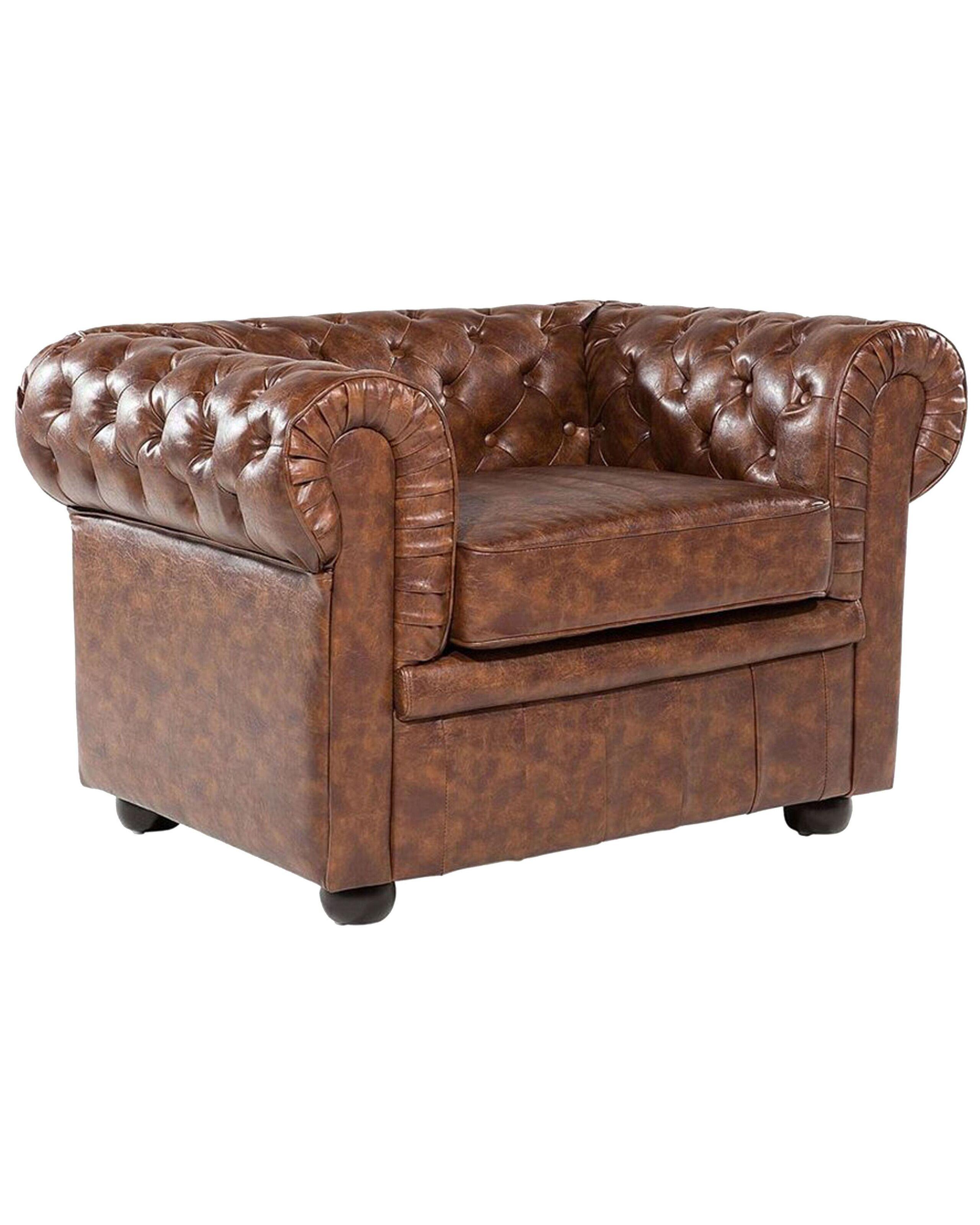 Beliani Poltrona en Pelle sintetica Glamour CHESTERFIELD  