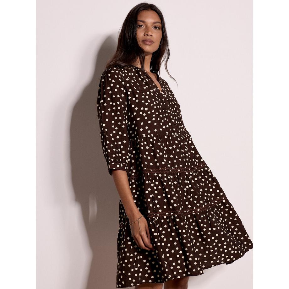APRICOT Polka-Dot-Stufenrock Mini-Kleid  