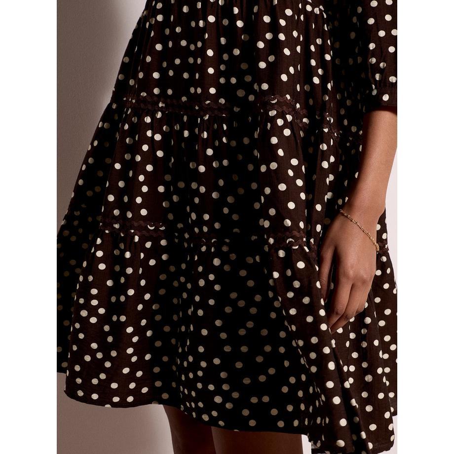 APRICOT Polka-Dot-Stufenrock Mini-Kleid  