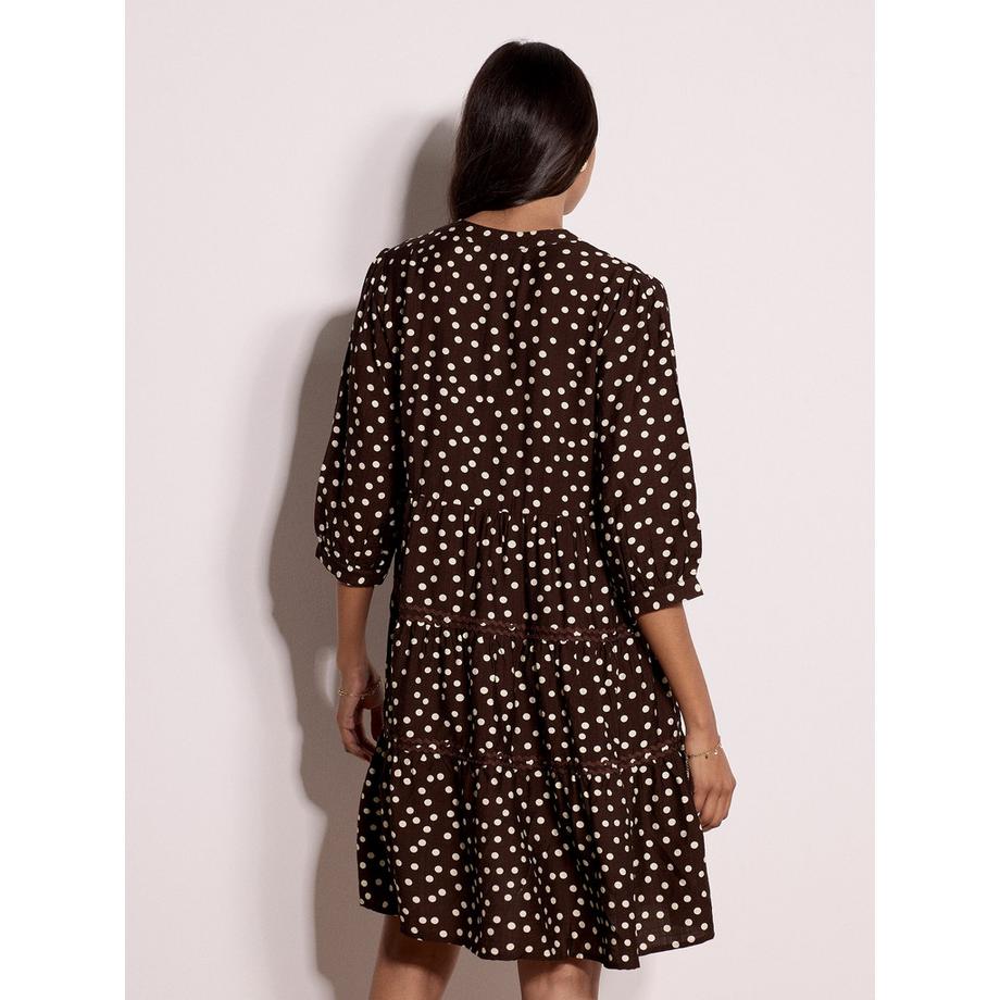APRICOT Polka-Dot-Stufenrock Mini-Kleid  