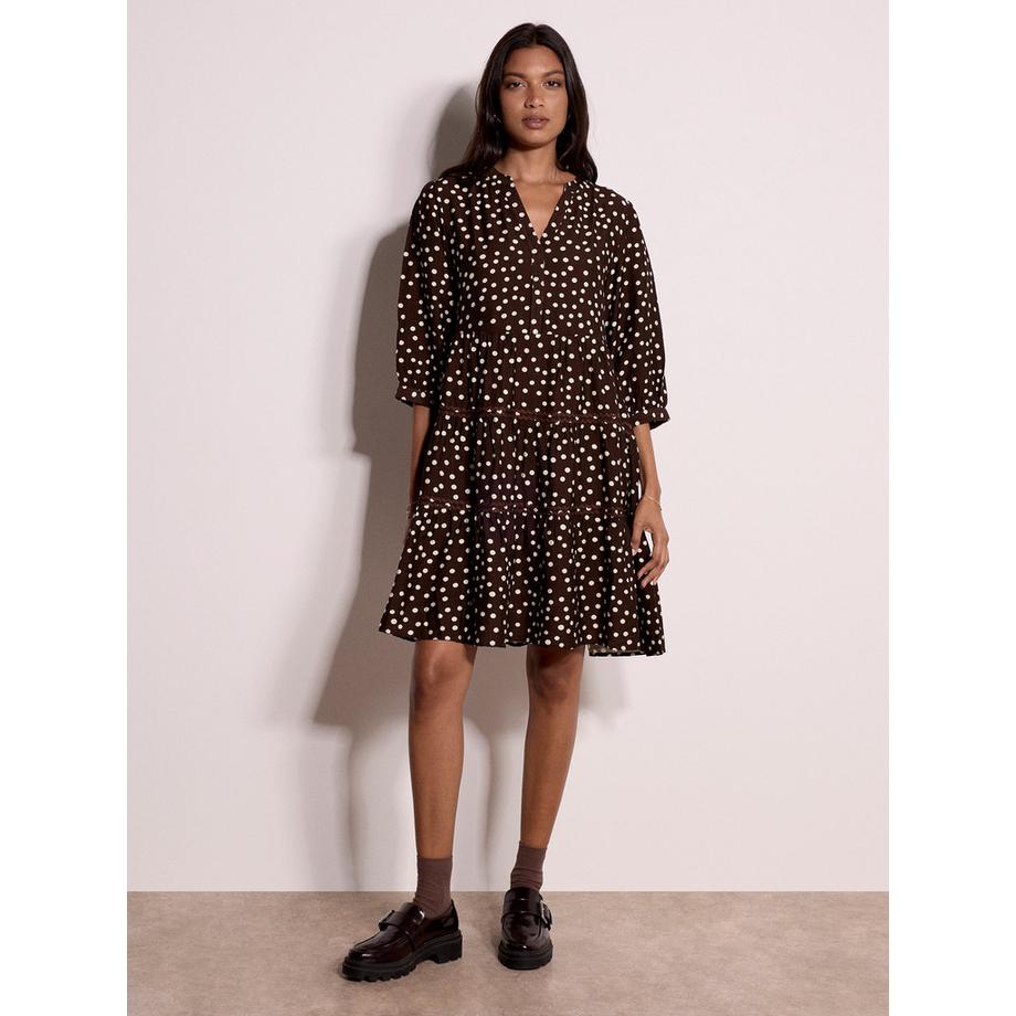 Mini-Kleid mit Polka-Dot-Stufenrock