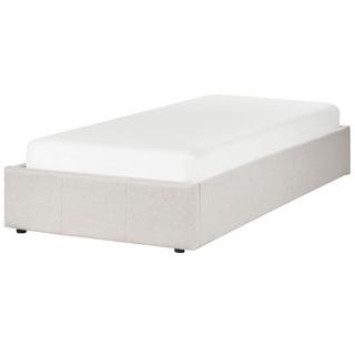 Beliani Bett mit Stauraum ohne Kopfteil aus Stoff Skandinavisch DINAN  