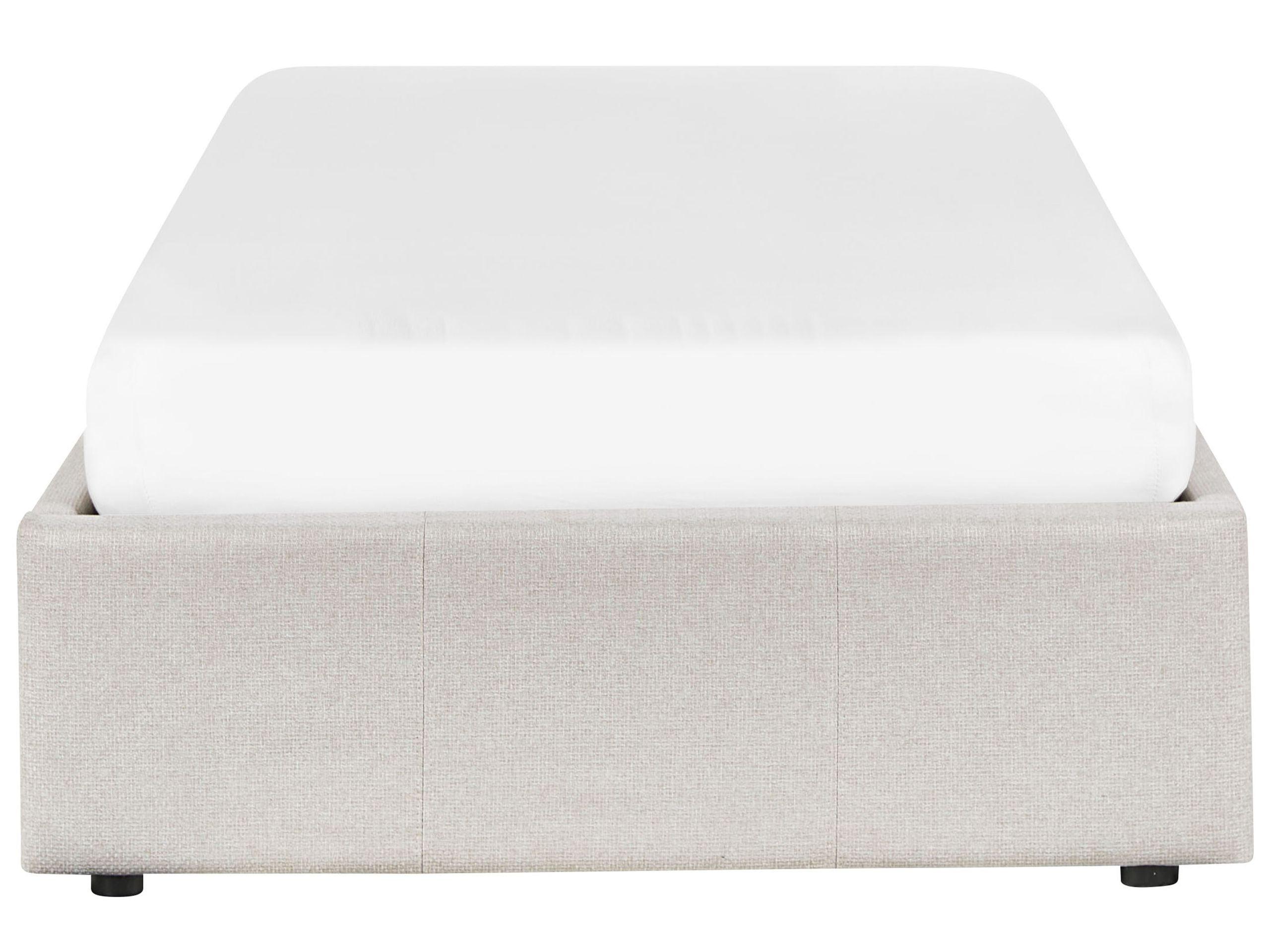 Beliani Bett mit Stauraum ohne Kopfteil aus Stoff Skandinavisch DINAN  